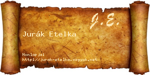 Jurák Etelka névjegykártya